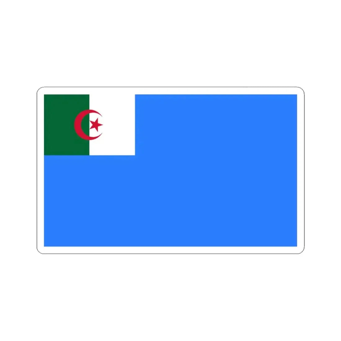 Naval Jack of Algeria (Algeria) STICKER Vinyl Kiss-Cut Decal 3 Inch White - The Sticker Space