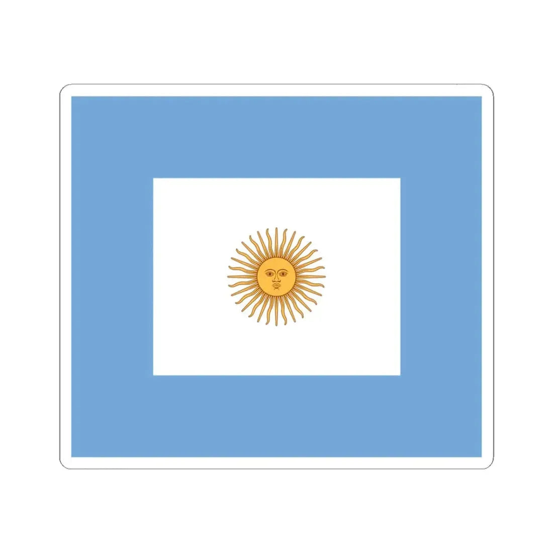 Naval jack of Argentina (Argentina) STICKER Vinyl Kiss-Cut Decal 3 Inch White - The Sticker Space