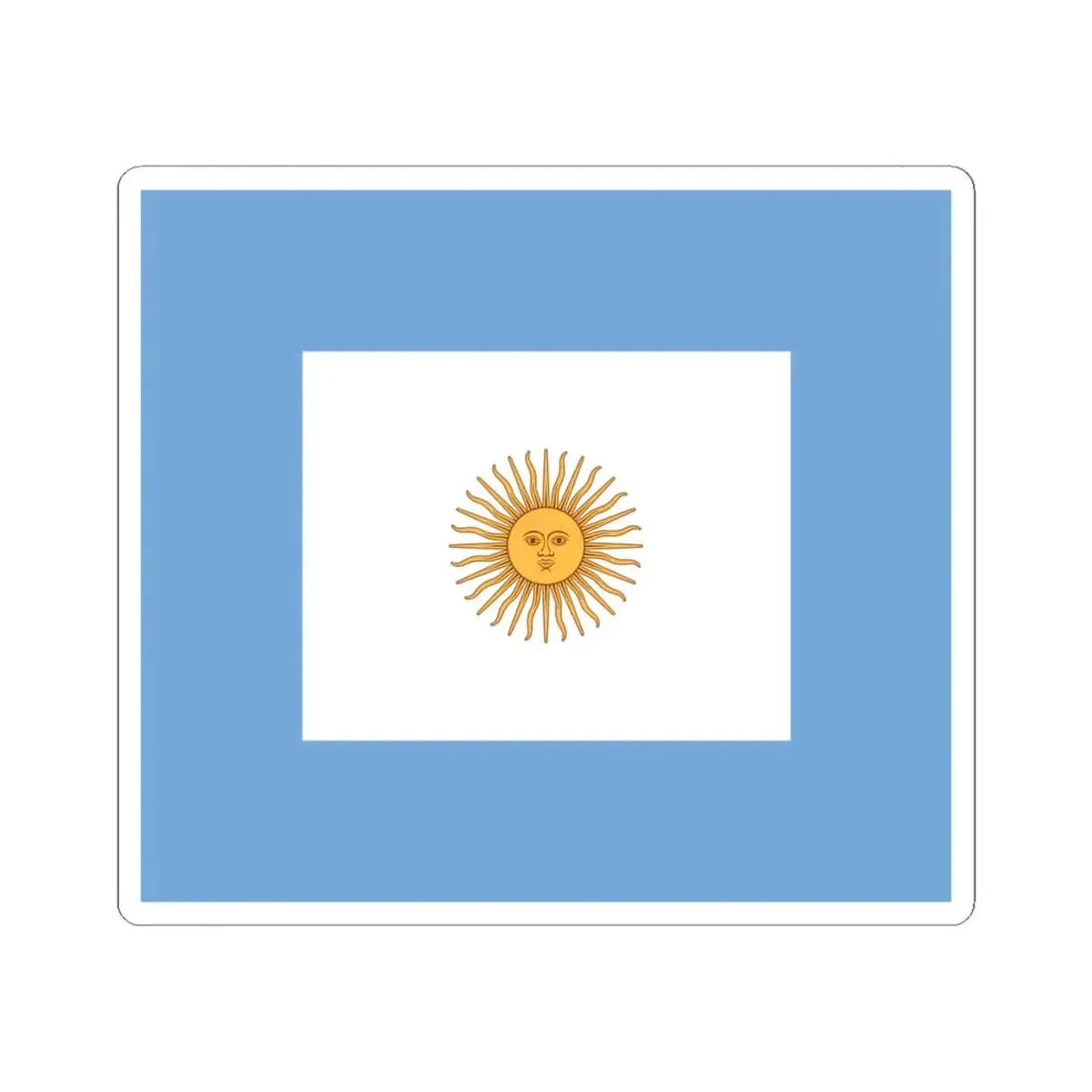 Naval jack of Argentina (Argentina) STICKER Vinyl Kiss-Cut Decal 4 Inch White - The Sticker Space