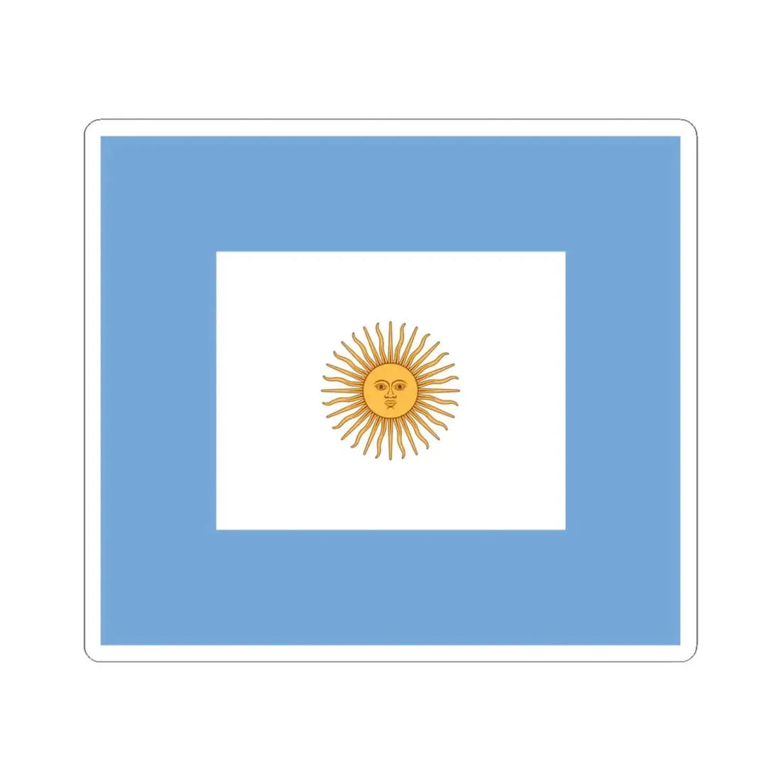 Naval jack of Argentina (Argentina) STICKER Vinyl Kiss-Cut Decal 6 Inch White - The Sticker Space