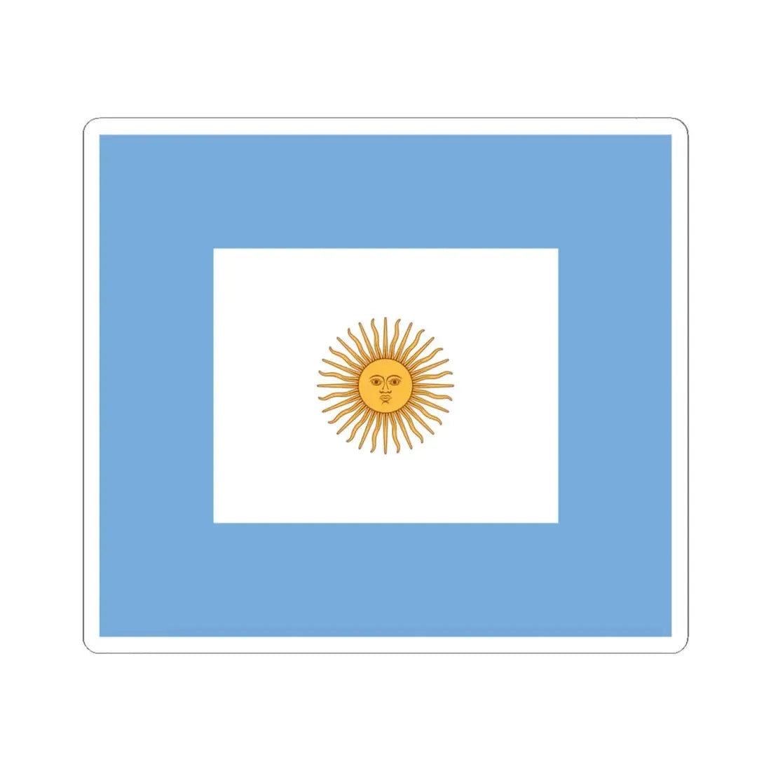 Naval Jack of Argentina - STICKER Vinyl Kiss-Cut Decal 4 Inch White - The Sticker Space