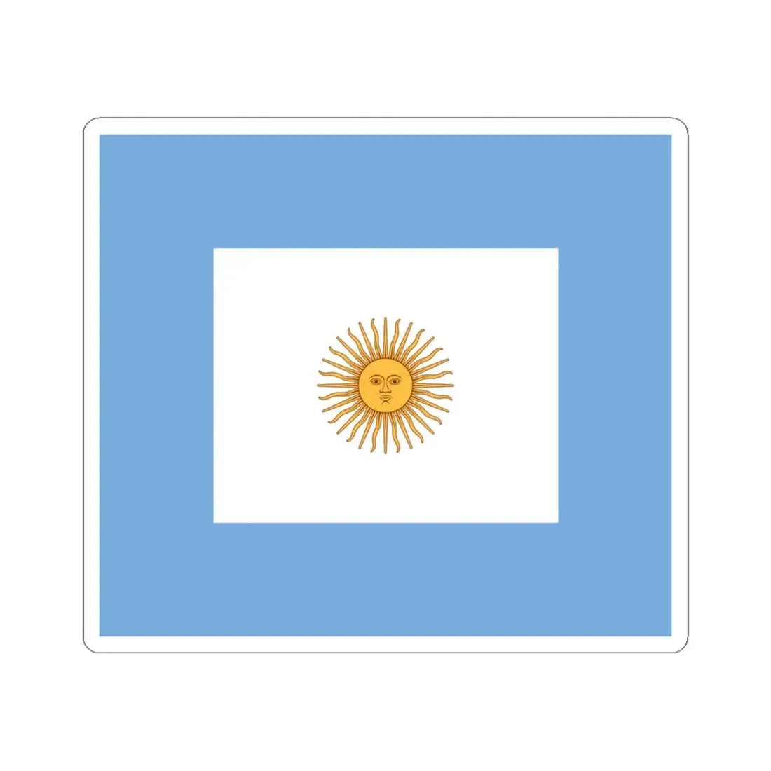 Naval Jack of Argentina - STICKER Vinyl Kiss-Cut Decal 6 Inch White - The Sticker Space