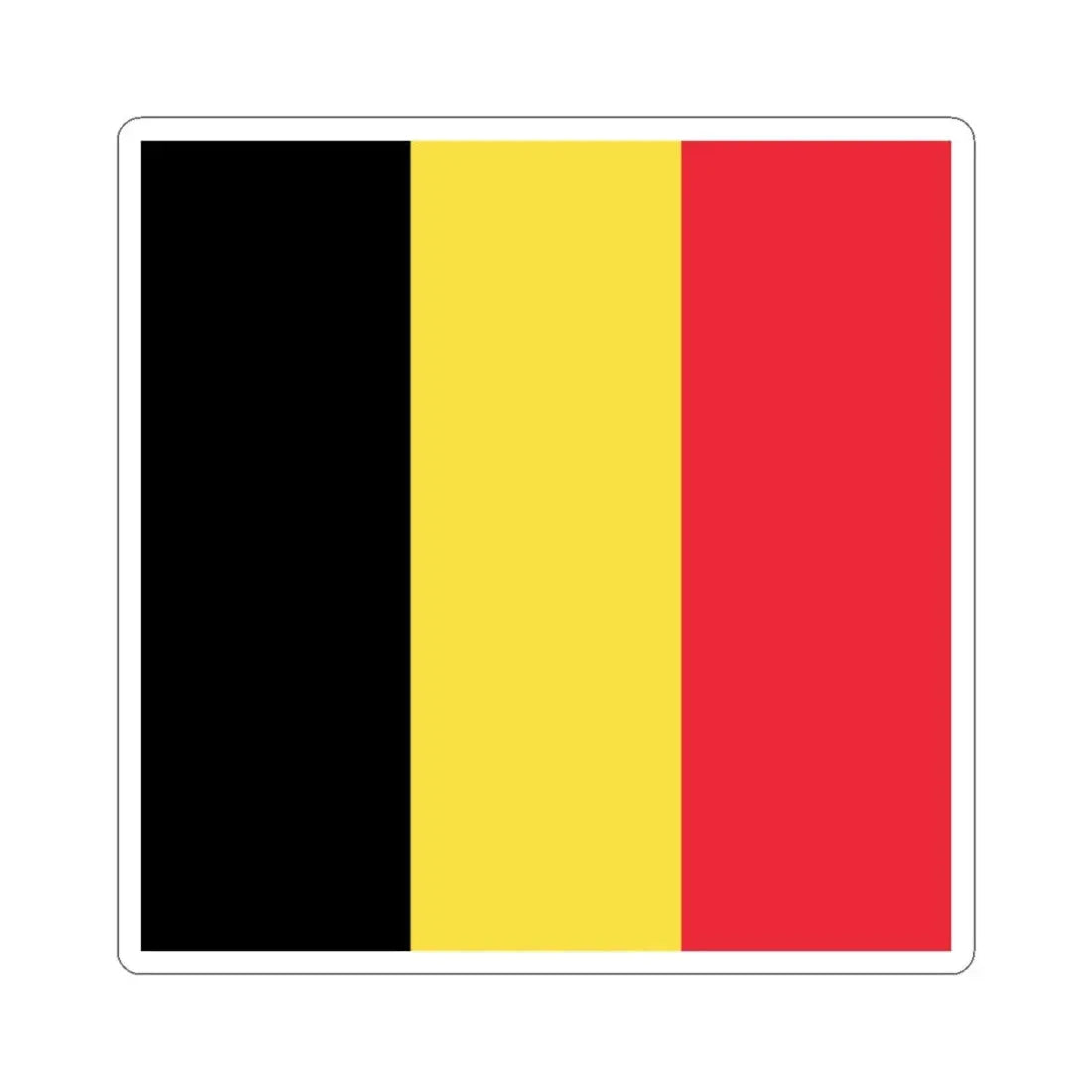 Naval Jack of Belgium (Belgium) STICKER Vinyl Kiss-Cut Decal 3 Inch White - The Sticker Space