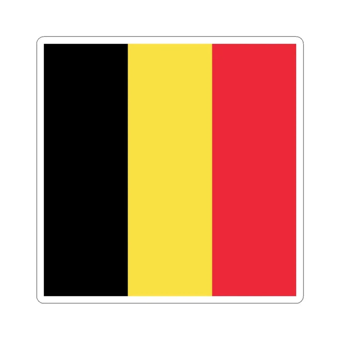 Naval Jack of Belgium (Belgium) STICKER Vinyl Kiss-Cut Decal 4 Inch White - The Sticker Space