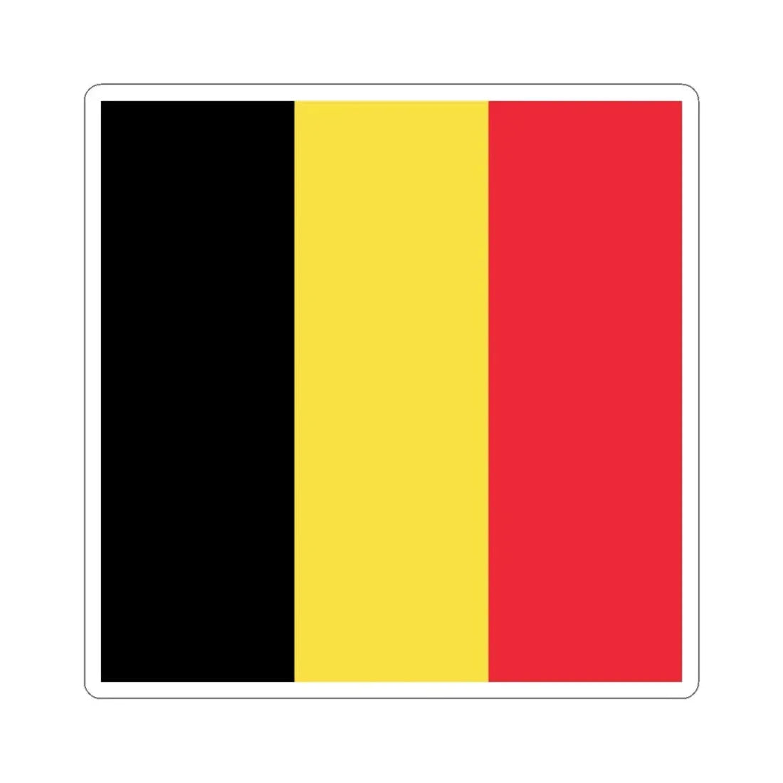 Naval Jack of Belgium (Belgium) STICKER Vinyl Kiss-Cut Decal 6 Inch White - The Sticker Space