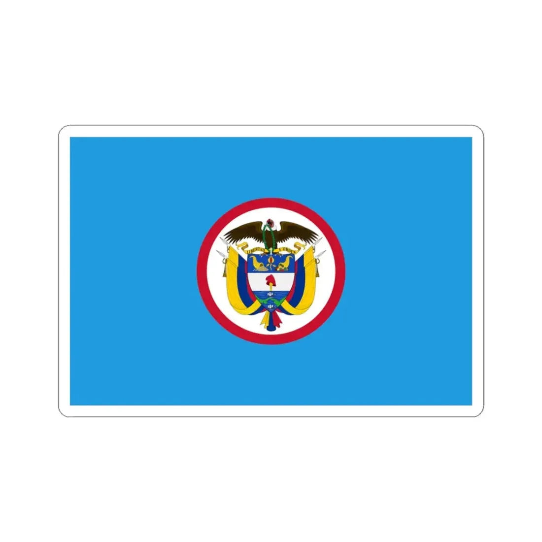 Naval jack of Colombia (Colombia) STICKER Vinyl Kiss-Cut Decal 3 Inch White - The Sticker Space