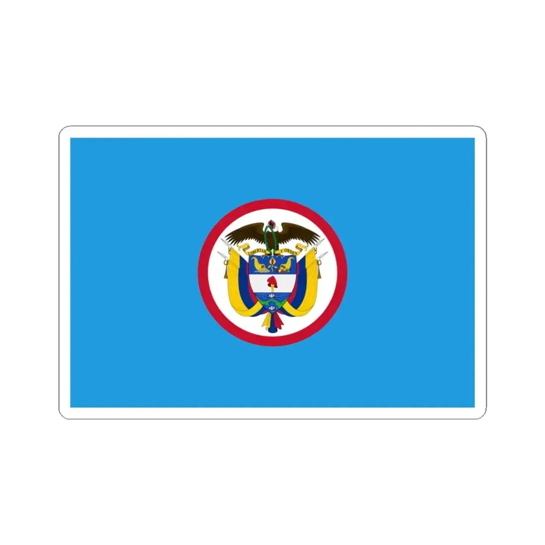 Naval jack of Colombia (Colombia) STICKER Vinyl Kiss-Cut Decal 4 Inch White - The Sticker Space