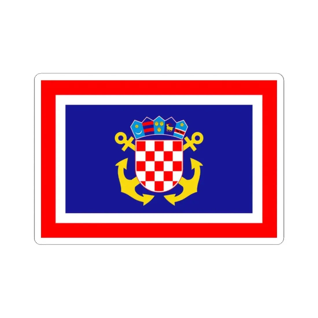 Naval jack of Croatia (Croatia) STICKER Vinyl Kiss-Cut Decal 2 Inch White - The Sticker Space
