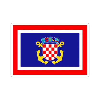 Naval jack of Croatia (Croatia) STICKER Vinyl Kiss-Cut Decal 2 Inch White - The Sticker Space