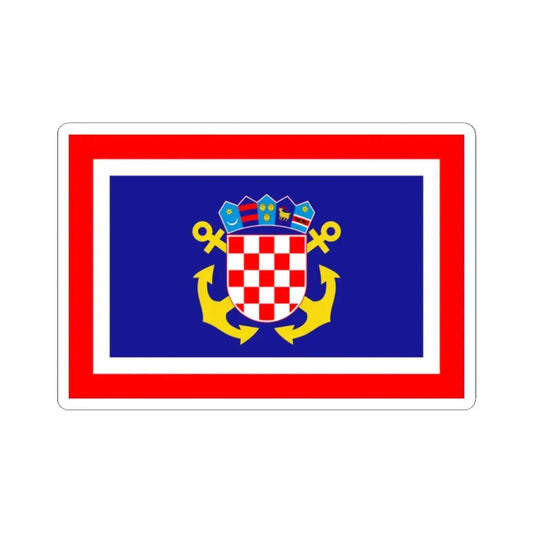 Naval jack of Croatia (Croatia) STICKER Vinyl Kiss-Cut Decal 2 Inch White - The Sticker Space