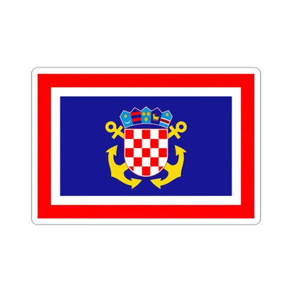 Naval jack of Croatia (Croatia) STICKER Vinyl Kiss-Cut Decal 3 Inch White - The Sticker Space