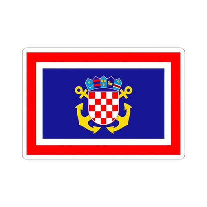 Naval jack of Croatia (Croatia) STICKER Vinyl Kiss-Cut Decal 4 Inch White - The Sticker Space