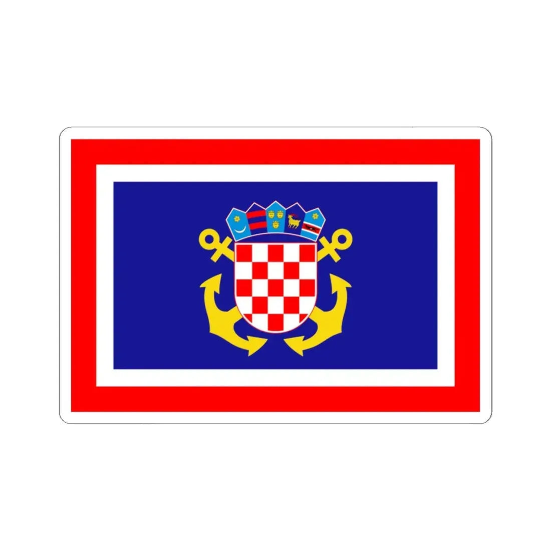 Naval jack of Croatia (Croatia) STICKER Vinyl Kiss-Cut Decal 6 Inch White - The Sticker Space