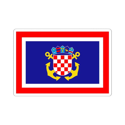 Naval jack of Croatia (Croatia) STICKER Vinyl Kiss-Cut Decal 6 Inch White - The Sticker Space