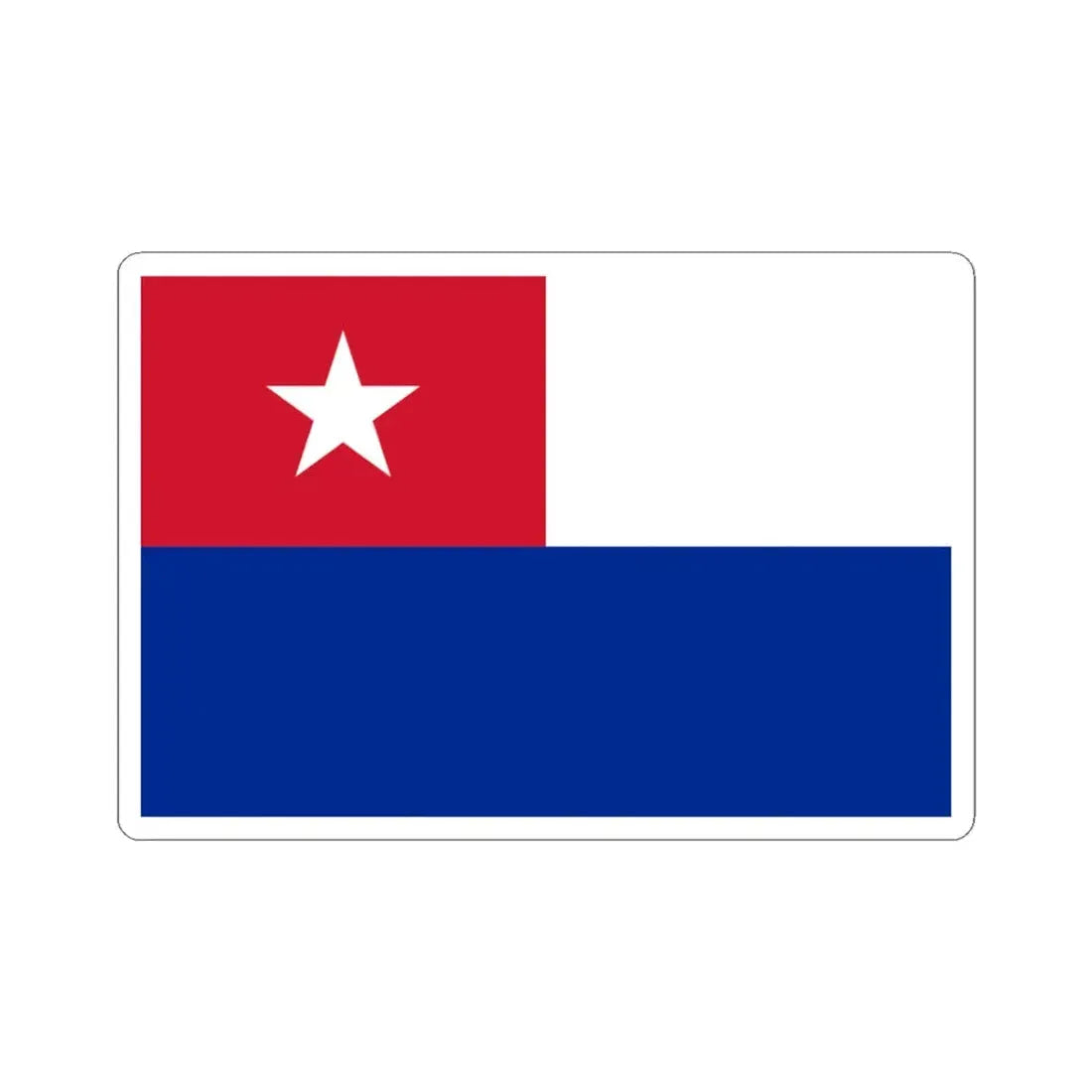 Naval jack of Cuba (Cuba) STICKER Vinyl Kiss-Cut Decal 3 Inch White - The Sticker Space
