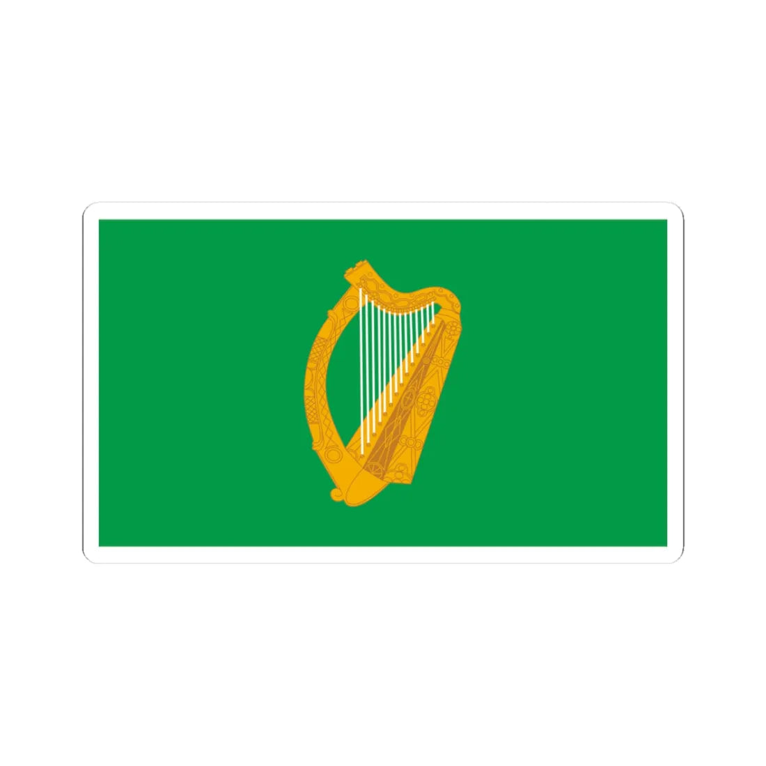 Naval jack of Ireland (Ireland) STICKER Vinyl Kiss-Cut Decal 3 Inch White - The Sticker Space