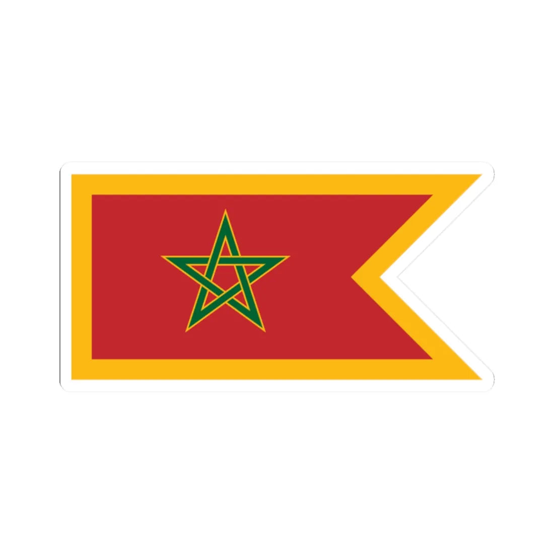 Naval Jack of Morocco (Morocco) STICKER Vinyl Kiss-Cut Decal 2 Inch White - The Sticker Space