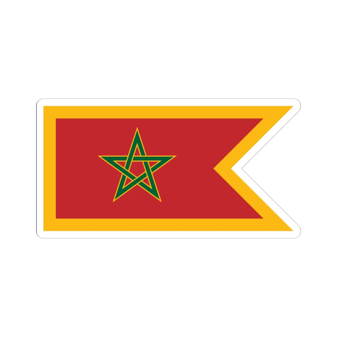 Naval Jack of Morocco (Morocco) STICKER Vinyl Kiss-Cut Decal 3 Inch White - The Sticker Space