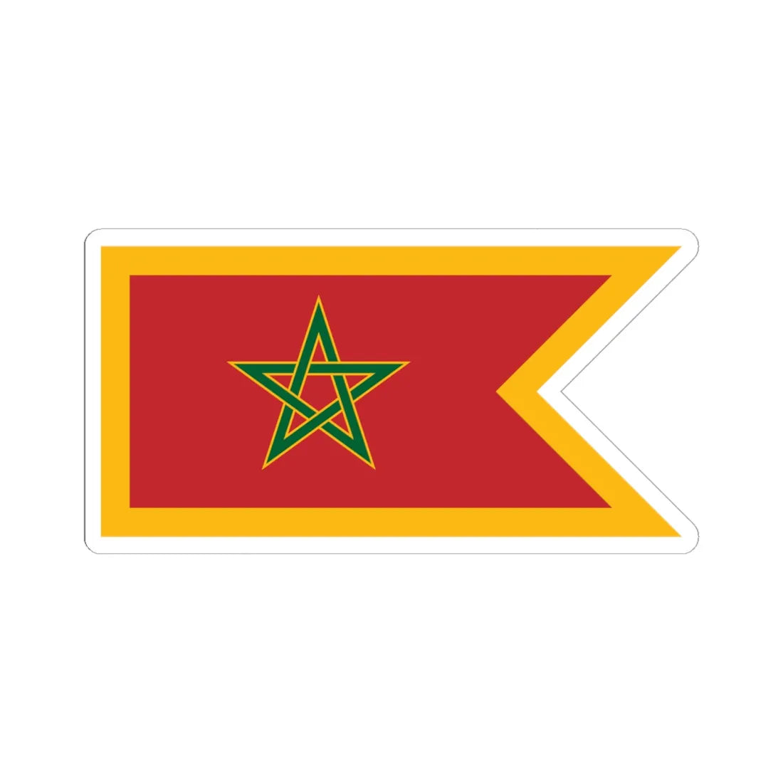 Naval Jack of Morocco (Morocco) STICKER Vinyl Kiss-Cut Decal 4 Inch White - The Sticker Space
