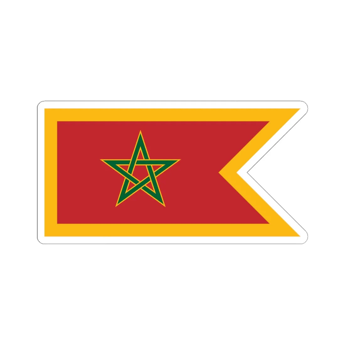Naval Jack of Morocco (Morocco) STICKER Vinyl Kiss-Cut Decal 6 Inch White - The Sticker Space