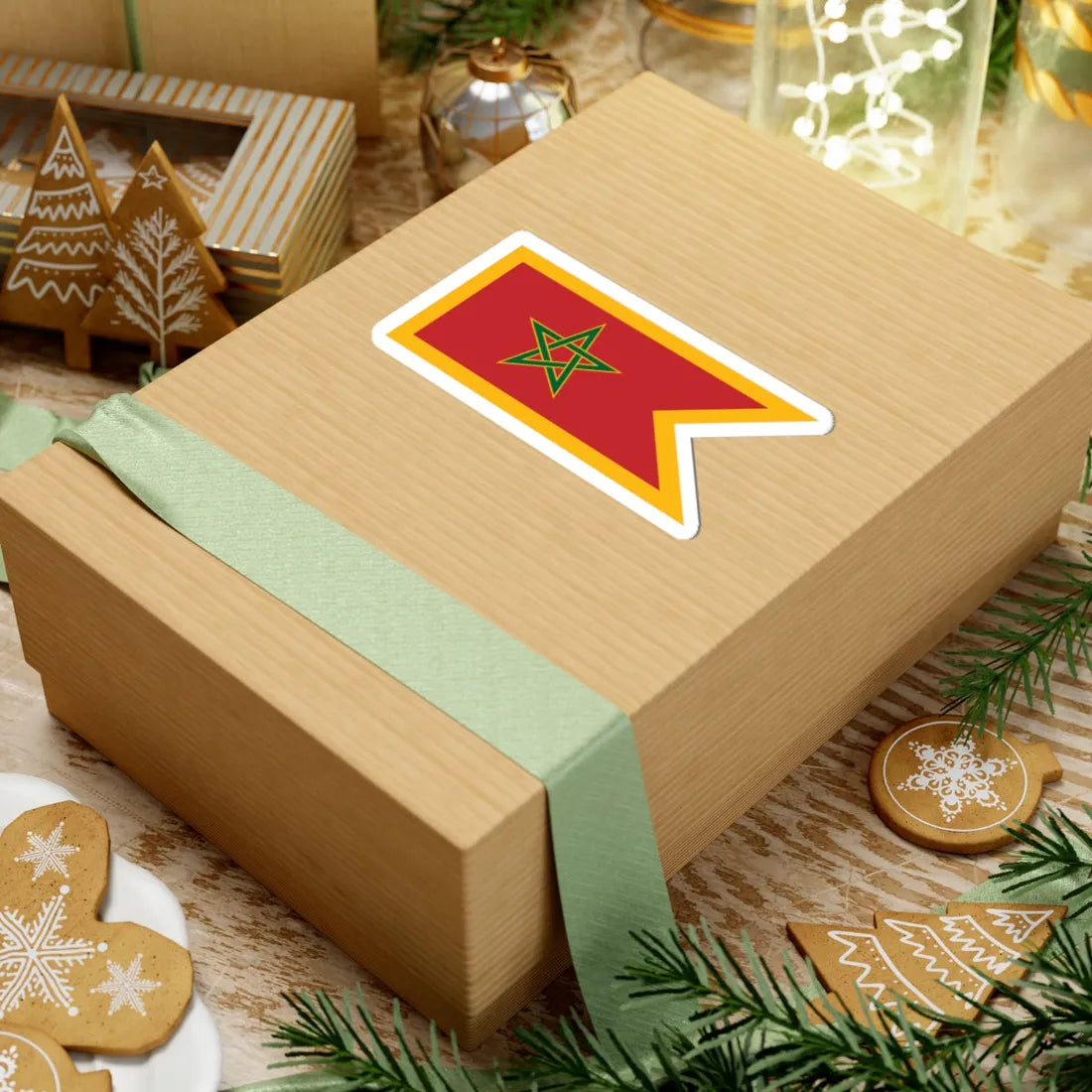 Naval Jack of Morocco (Morocco) STICKER Vinyl Kiss-Cut Decal - The Sticker Space