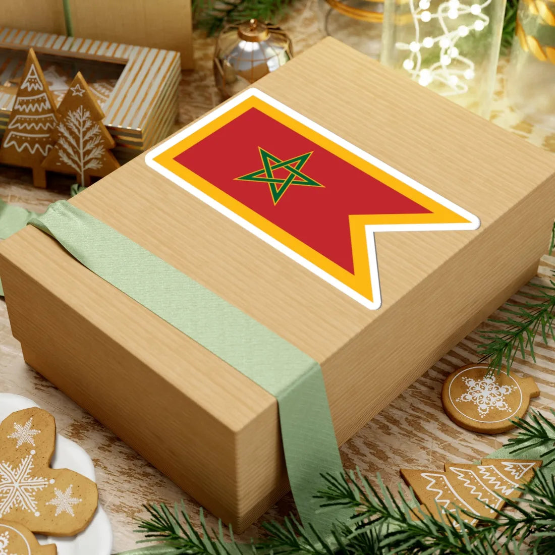 Naval Jack of Morocco (Morocco) STICKER Vinyl Kiss-Cut Decal - The Sticker Space