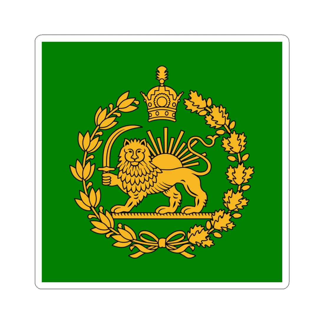 Naval Jack of Persia 1926-1974 (Iran) STICKER Vinyl Kiss-Cut Decal 3 Inch White - The Sticker Space