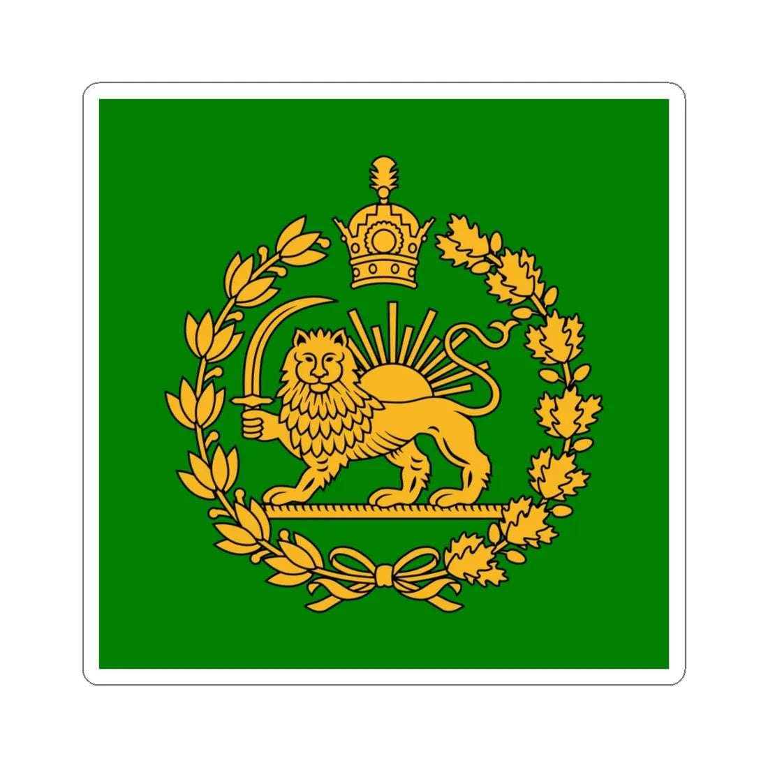 Naval Jack of Persia 1926-1974 (Iran) STICKER Vinyl Kiss-Cut Decal 4 Inch White - The Sticker Space