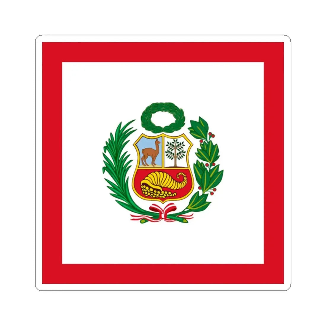 Naval Jack of Peru alternative version (Peru) STICKER Vinyl Kiss-Cut Decal 2 Inch White - The Sticker Space