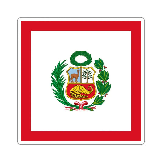 Naval Jack of Peru alternative version (Peru) STICKER Vinyl Kiss-Cut Decal 2 Inch White - The Sticker Space