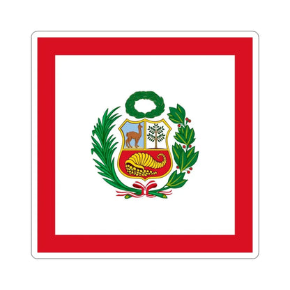 Naval Jack of Peru alternative version (Peru) STICKER Vinyl Kiss-Cut Decal 4 Inch White - The Sticker Space