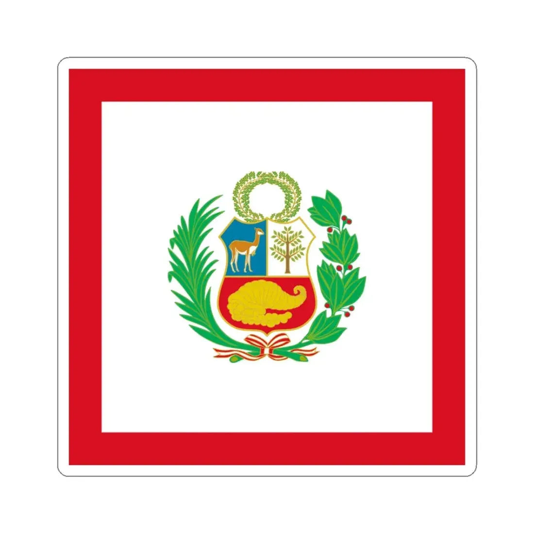Naval Jack of Peru (Peru) STICKER Vinyl Kiss-Cut Decal 3 Inch White - The Sticker Space