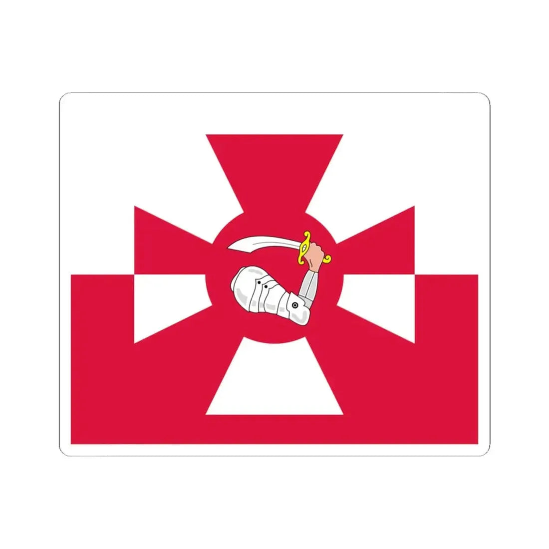 Naval Jack of Poland (Poland) STICKER Vinyl Kiss-Cut Decal 6 Inch White - The Sticker Space