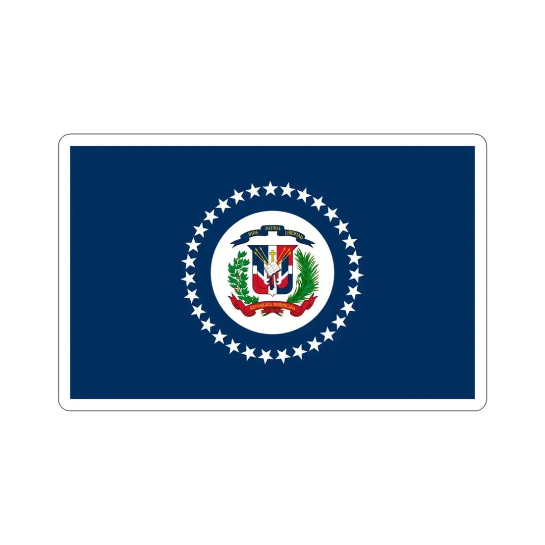 Naval Jack of the Dominican Republic STICKER Vinyl Die-Cut Decal 4 Inch - The Sticker Space