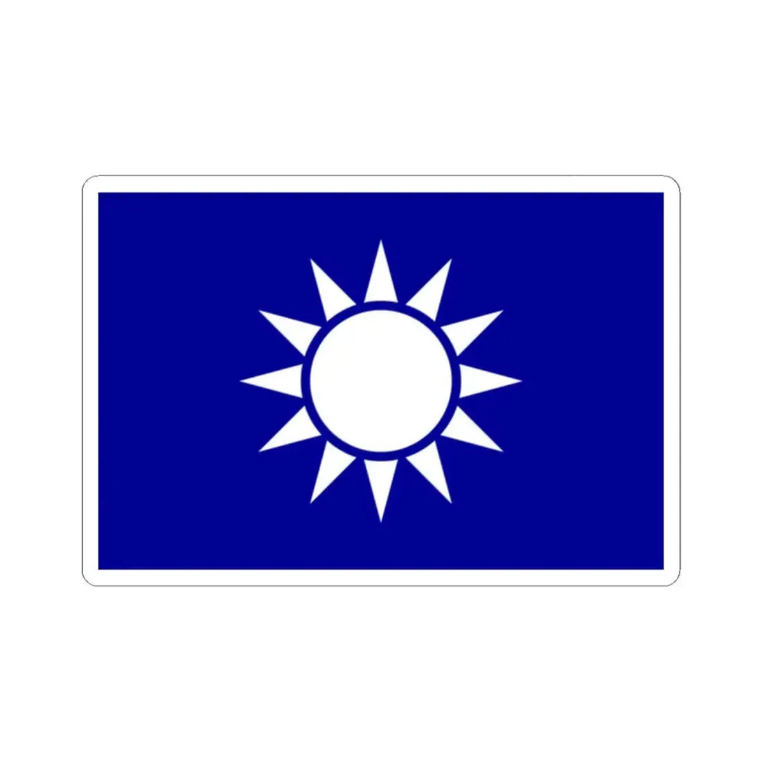 Naval Jack of the Republic of China (China) STICKER Vinyl Kiss-Cut Decal 2 Inch White - The Sticker Space