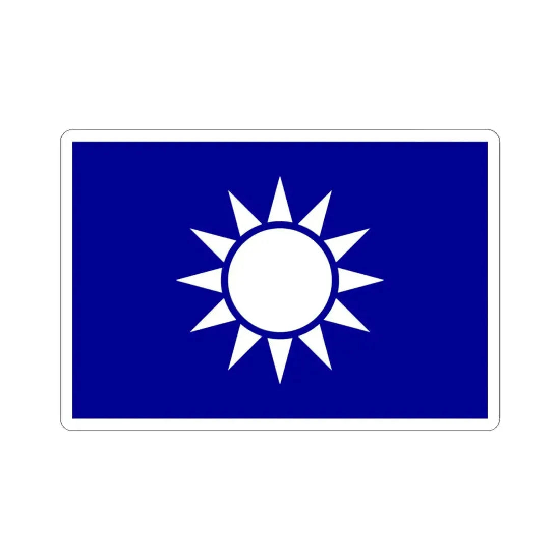 Naval Jack of the Republic of China (China) STICKER Vinyl Kiss-Cut Decal 4 Inch White - The Sticker Space