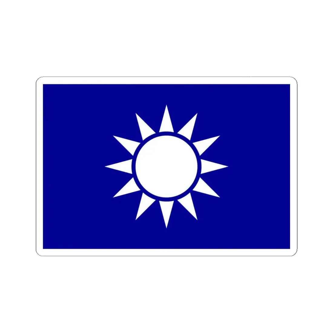 Naval Jack of the Republic of China (China) STICKER Vinyl Kiss-Cut Decal 6 Inch White - The Sticker Space