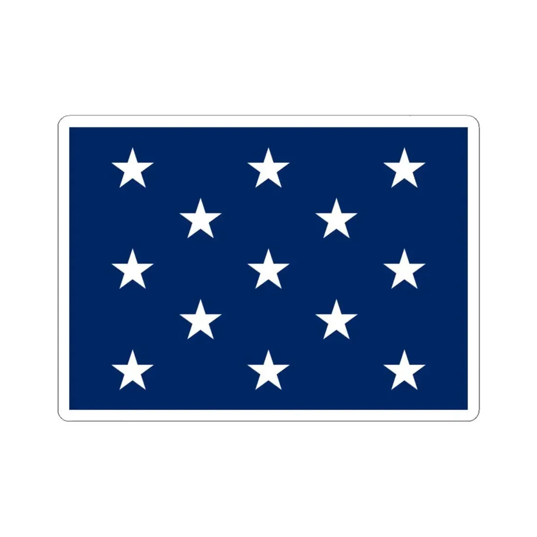 Naval jack of the United States 1777-1795 (United States) STICKER Vinyl Kiss-Cut Decal 4 Inch White - The Sticker Space
