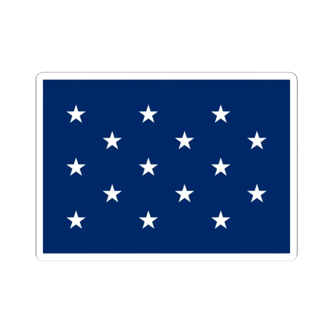 Naval jack of the United States 1795-1818 (United States) STICKER Vinyl Kiss-Cut Decal 2 Inch White - The Sticker Space
