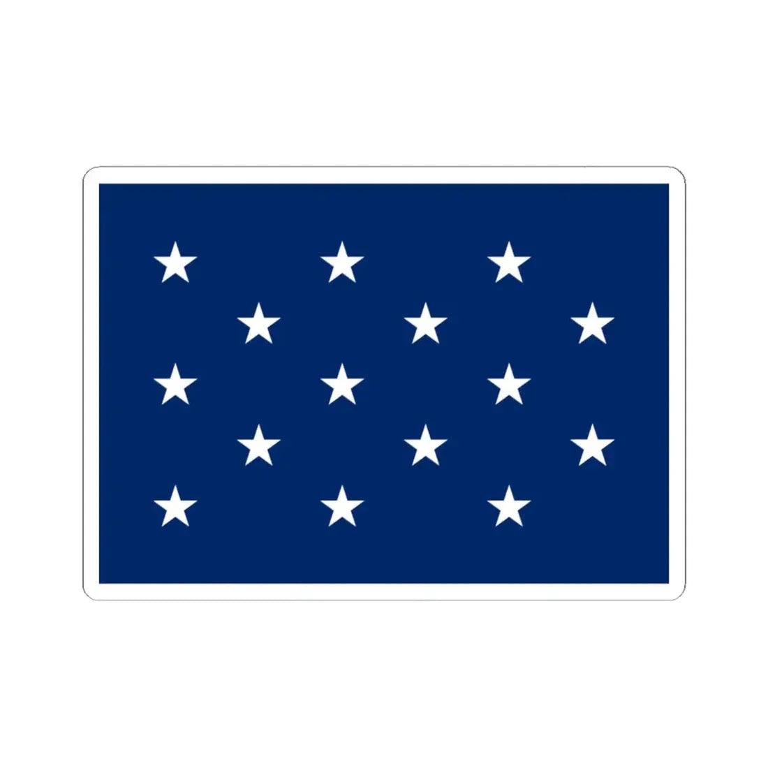 Naval jack of the United States 1795-1818 (United States) STICKER Vinyl Kiss-Cut Decal 6 Inch White - The Sticker Space