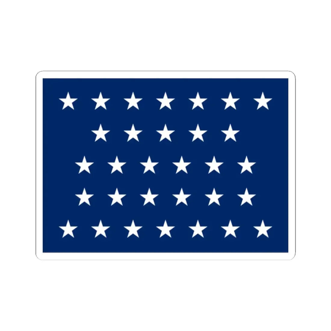 Naval jack of the United States 1851-1858 (United States) STICKER Vinyl Kiss-Cut Decal 2 Inch White - The Sticker Space