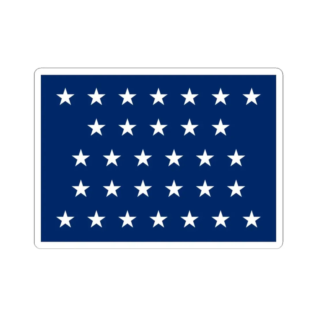 Naval jack of the United States 1851-1858 (United States) STICKER Vinyl Kiss-Cut Decal 4 Inch White - The Sticker Space