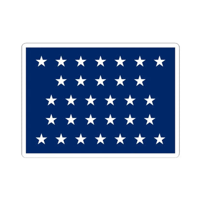 Naval jack of the United States 1851-1858 (United States) STICKER Vinyl Kiss-Cut Decal 4 Inch White - The Sticker Space