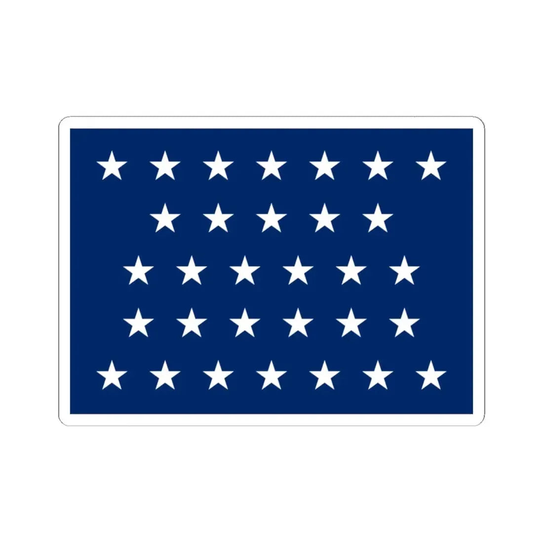 Naval jack of the United States 1851-1858 (United States) STICKER Vinyl Kiss-Cut Decal 6 Inch White - The Sticker Space