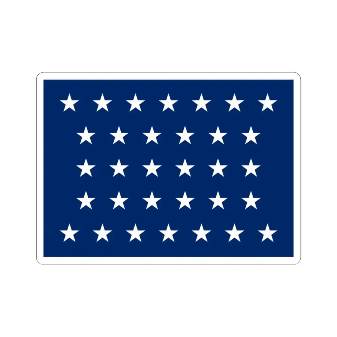 Naval jack of the United States 1858-1859 (United States) STICKER Vinyl Kiss-Cut Decal 4 Inch White - The Sticker Space