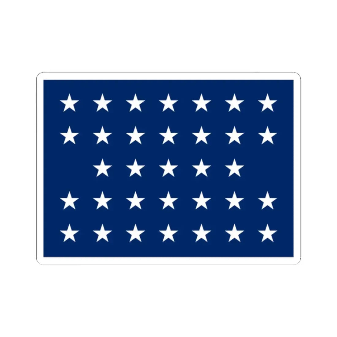 Naval jack of the United States 1859-1861 (United States) STICKER Vinyl Kiss-Cut Decal 2 Inch White - The Sticker Space