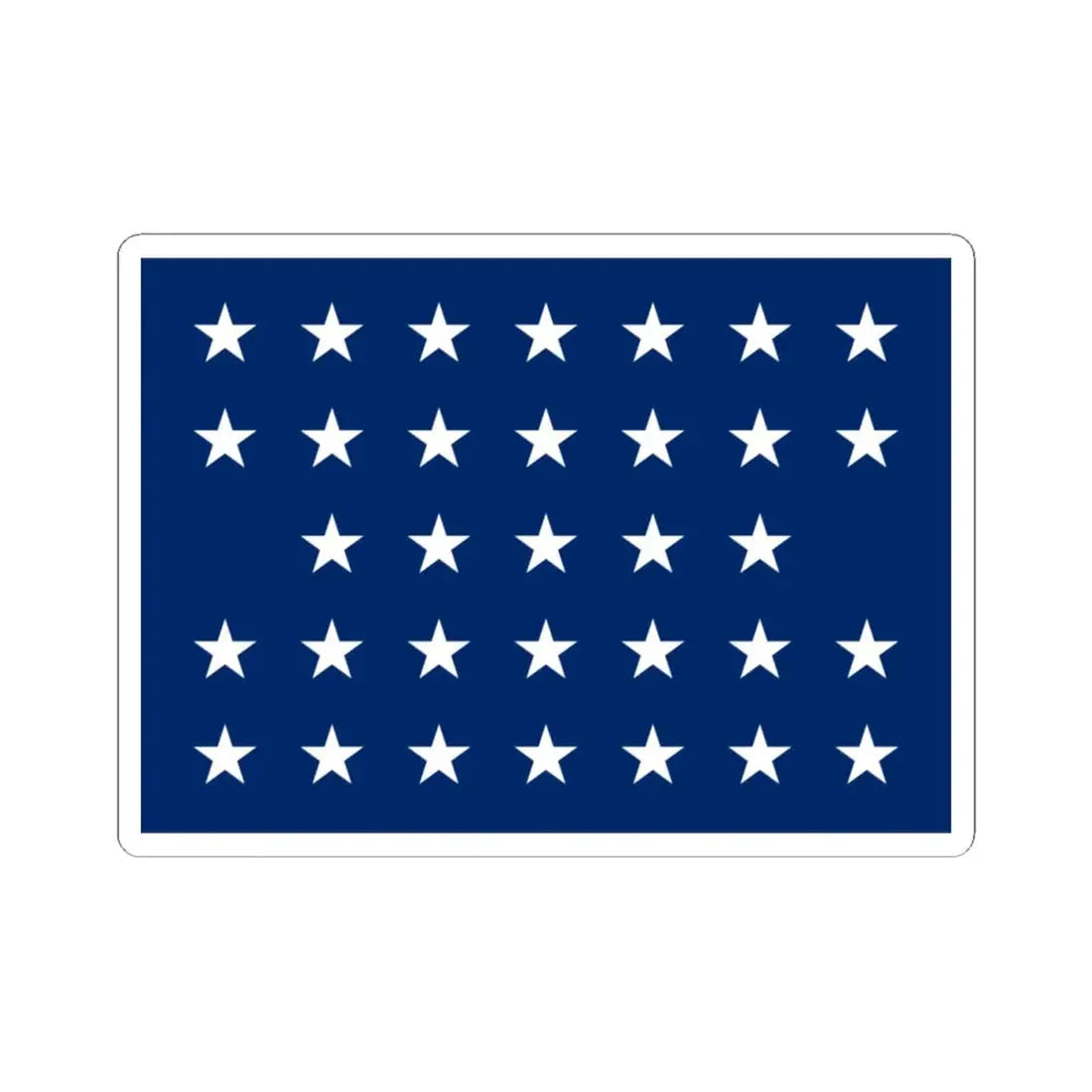 Naval jack of the United States 1859-1861 (United States) STICKER Vinyl Kiss-Cut Decal 4 Inch White - The Sticker Space