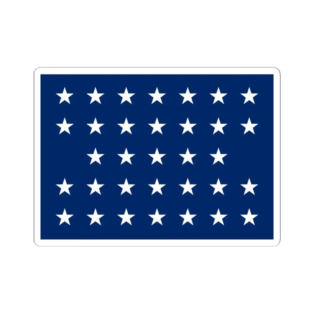 Naval jack of the United States 1859-1861 (United States) STICKER Vinyl Kiss-Cut Decal 6 Inch White - The Sticker Space