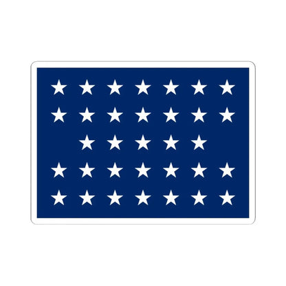 Naval jack of the United States 1859-1861 (United States) STICKER Vinyl Kiss-Cut Decal 6 Inch White - The Sticker Space