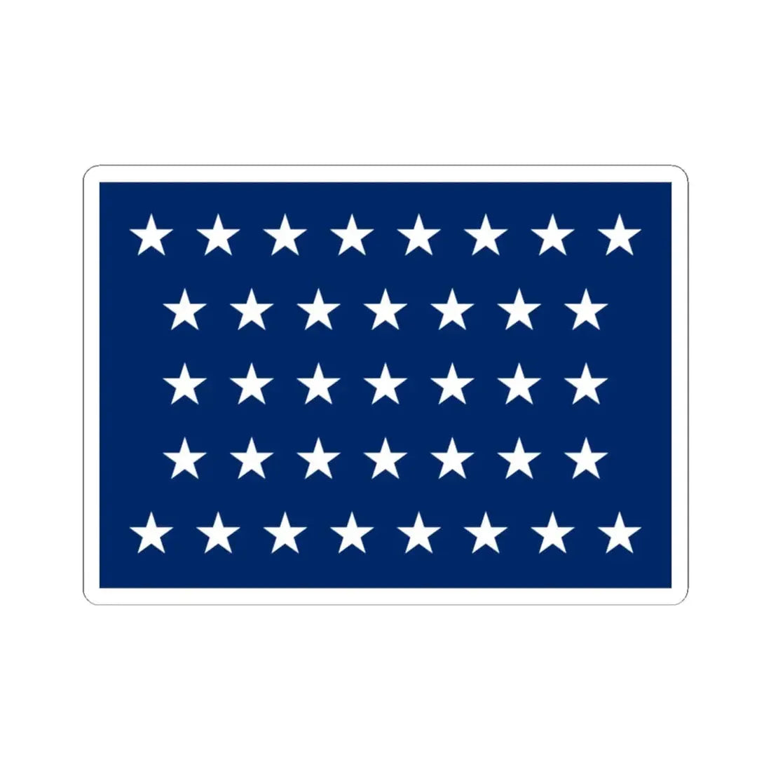 Naval jack of the United States 1867-1877 (United States) STICKER Vinyl Kiss-Cut Decal 4 Inch White - The Sticker Space